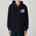 "ラブラブまんぞく"のラブラブまんぞくヘビーウェイトジップパーカー。 Heavyweight Zip Hoodie