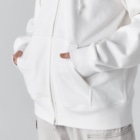 HI-IZURUのHI-IZURU（白文字）ロゴマーク　背面にいずる丸　ヘビーウェイトジップパーカー（濃色仕様） Heavyweight Zip Hoodie