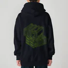 ドコデモモタード*DOCOMOTAのBack:3D DOCOMOTA グリーン Heavyweight Zip Hoodie