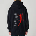 LalaHangeulの腹黒くないアカハライモリさん　バックプリント Heavyweight Zip Hoodie