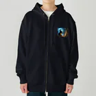 Super_Bluemoonの不思議な世界のゴリラと黒猫の友情♪ Heavyweight Zip Hoodie