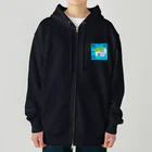 LalaHangeulの桜とメジロさん　ハングルデザイン Heavyweight Zip Hoodie