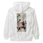 MUGEN ARTの小原古邨　椿に四十雀  Ohara Koson / Great tit on branch with pink flowers  Heavyweight Zip Hoodie