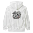 Dragon_4_ALLの龍神・龍（ウエア）：裏プリ白龍１「Dragon 4 ALL」 Heavyweight Zip Hoodie