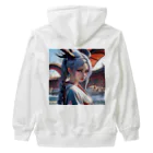 スカ次郎ショップのドラゴン娘 白髪和服美女シリーズ 0001 Heavyweight Zip Hoodie