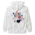 イラスト MONYAAT のくろねこの風船の種*A Heavyweight Zip Hoodie