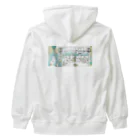 温泉グッズ@ブーさんとキリンの生活の猫の温泉（カラー） Heavyweight Zip Hoodie