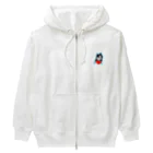 Kaeru CraftのLOVE YOU ネコ丸（ブルー） Heavyweight Zip Hoodie