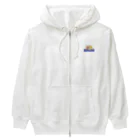 GOODS SHOP【そぞろな小窓】 SUZURI店の[ワンポイント]【カエデちゃんとヒトデちゃん】《海原ブルー》 Heavyweight Zip Hoodie