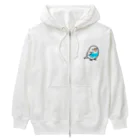 Cody the Lovebirdの両面 Chubby Bird セキセイインコ（表面）鳥さん大集合　背面） Heavyweight Zip Hoodie