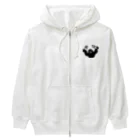 QUQU_WORKSのスノーボードをへし折るイエティ ブラック Heavyweight Zip Hoodie