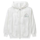 ふわきゅっとのふわふわシロクマ親子 Heavyweight Zip Hoodie