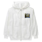 ケイケイの味わいニャンコの眠い猫 Heavyweight Zip Hoodie