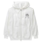 greetenのアート猫　モノクロ　 Heavyweight Zip Hoodie