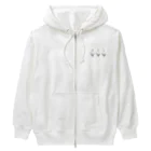 rilybiiのThree TULIP, White gray blue . Heavyweight Zip Hoodie