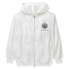 ピュアワン コルセット ワークスのメインロゴ柄 Heavyweight Zip Hoodie