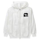 chicodeza by suzuriの墨絵のフレンチブルドッグ Heavyweight Zip Hoodie