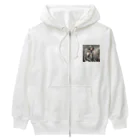 土曜日のにゃんぱねらの猫と戦士 Heavyweight Zip Hoodie