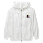 テルのビジネス大学のショップの可愛い犬と少女 Heavyweight Zip Hoodie