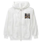 Wenbeeの車が行き交う街にたたずむキリン Heavyweight Zip Hoodie