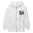 jmjptmの夜明けの滝と山々の美しい自然風景 Heavyweight Zip Hoodie