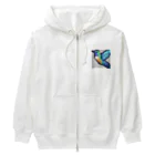 hamusutaroのハチドリピクセルアート Heavyweight Zip Hoodie