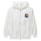 らいねこの「テクノキャットくん」ゲーミングにゃんこ♪ Heavyweight Zip Hoodie