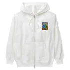 rituhouのカラフルグリッド・コレクション Heavyweight Zip Hoodie