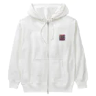 マヌル猫 Manul catのサイケなマヌル猫の家族２ Heavyweight Zip Hoodie