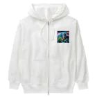 ニャーちゃんショップの宇宙船で植物を育てながら宇宙旅行している猫 Heavyweight Zip Hoodie