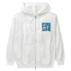 raft.weavingの狩猫ブルー Heavyweight Zip Hoodie