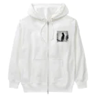 mamachanxxxの謎めいたモノクロねこ Heavyweight Zip Hoodie