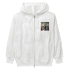 33sun33の頂上のライオン Heavyweight Zip Hoodie