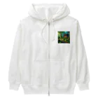 「動物ミリ屋」の新緑の癒し Heavyweight Zip Hoodie