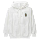 ファンシーTシャツ屋の蛇と薔薇のダガータトゥーデザイン Heavyweight Zip Hoodie