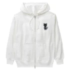 TASKENの三頭身のかわいい黒猫キャラクター Heavyweight Zip Hoodie