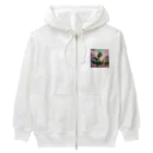 Sunbathingの桃の花の香りに誘われて喜んでいる竜 Heavyweight Zip Hoodie