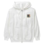 Earth-Harmonyのゾウの親子　水彩4 Heavyweight Zip Hoodie