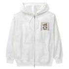 もぐふわアニマルズのふわふわパンダのラーメンワンダーランド Heavyweight Zip Hoodie