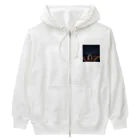 araiguma_shopの星を眺めているアライグマ Heavyweight Zip Hoodie