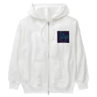 水草のデジタルでアートな馬 Ⅱ Heavyweight Zip Hoodie