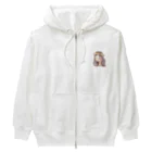 moanaの水彩画　花冠の女性 Heavyweight Zip Hoodie