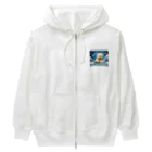 りんりんの可愛いシロクマちゃんショップ　かわいいよ！のボーるで遊んでいる白くま Heavyweight Zip Hoodie