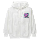 RetrowaveFlowerのRetrowaveFlower-オオデマリ- Heavyweight Zip Hoodie