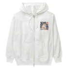 Grazing Wombatの日本画風、柴犬と桜２-Japanese-style painting of a Shiba Inu with cherry blossoms 2 Heavyweight Zip Hoodie