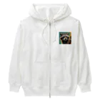 たわしのキリっとしたアライグマ Heavyweight Zip Hoodie