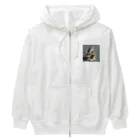 三毛猫shopの本を読む猫 Heavyweight Zip Hoodie