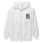 no_mi_Ke08のメガネの可愛い女の子のキャラクター Heavyweight Zip Hoodie