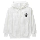 髑髏と骨のシンプルスカル Heavyweight Zip Hoodie