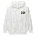 shinjo_irasutoの寝ている可愛いひよこ Heavyweight Zip Hoodie